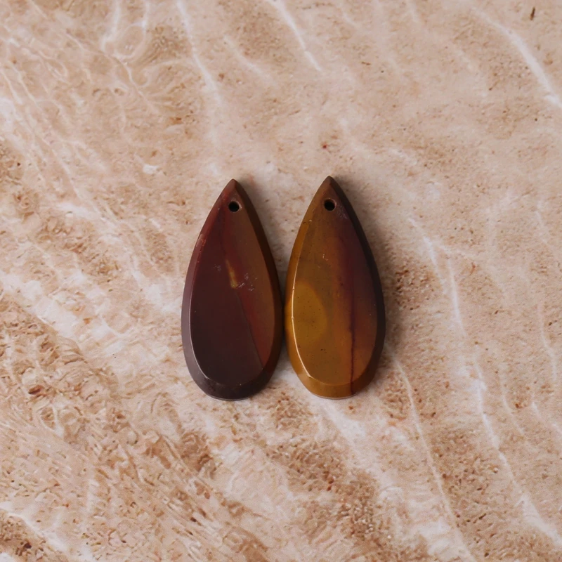 

B&F Natural Mookite Jasper Waterdrop Earrings Beads 26x12x3mm 3g Elegant Fashion Jewelry Gift