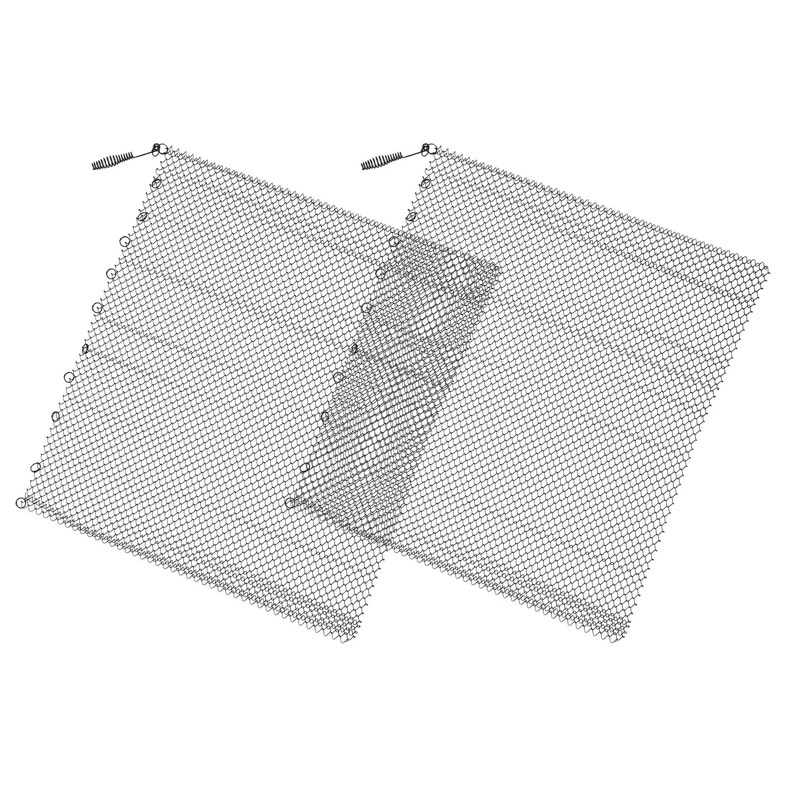2pcs Fireplace Mesh Screen Curtain 24 X 20 Metal Decorative Fireplace Panels Heavy Duty Spark Screen For Indoor Fireplaces