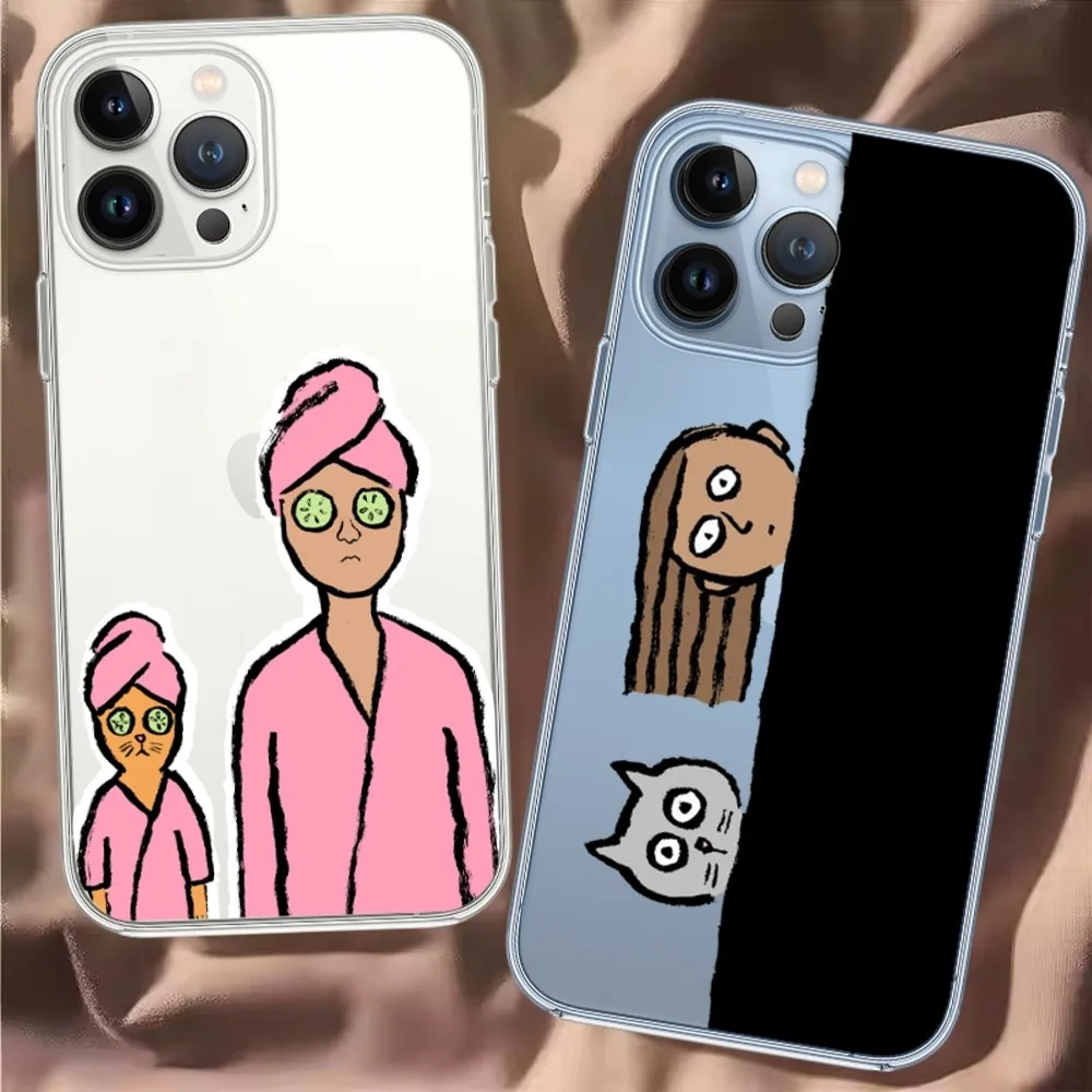 Art Jean Jullien Phone Case For iPhone 15 13 14 12 11 Pro MAX XR X SE XS iPhone13 14 Mini