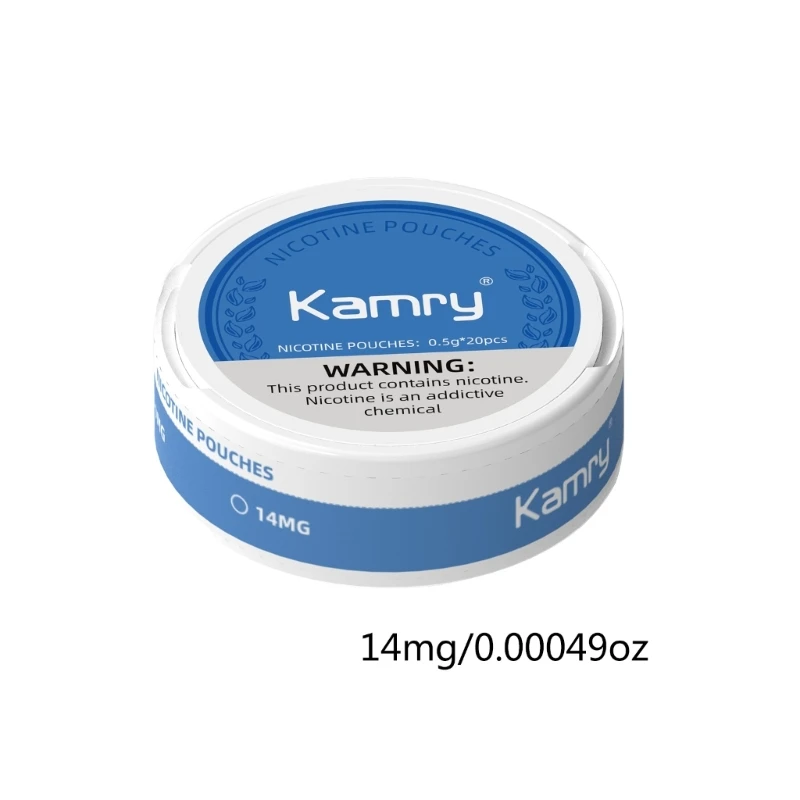 أكياس كامري نيكوتين 14 ملغ تحتوي على أكياس مضغ بنكهة الفواكه الطبيعية