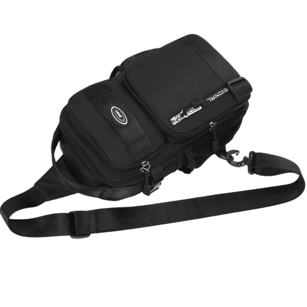 Oxford Cloth Men Chest Bag Large Capacity Solid Color Sports Message Bag Multifunction Zipper Shoulder Crossbody Bag Travel