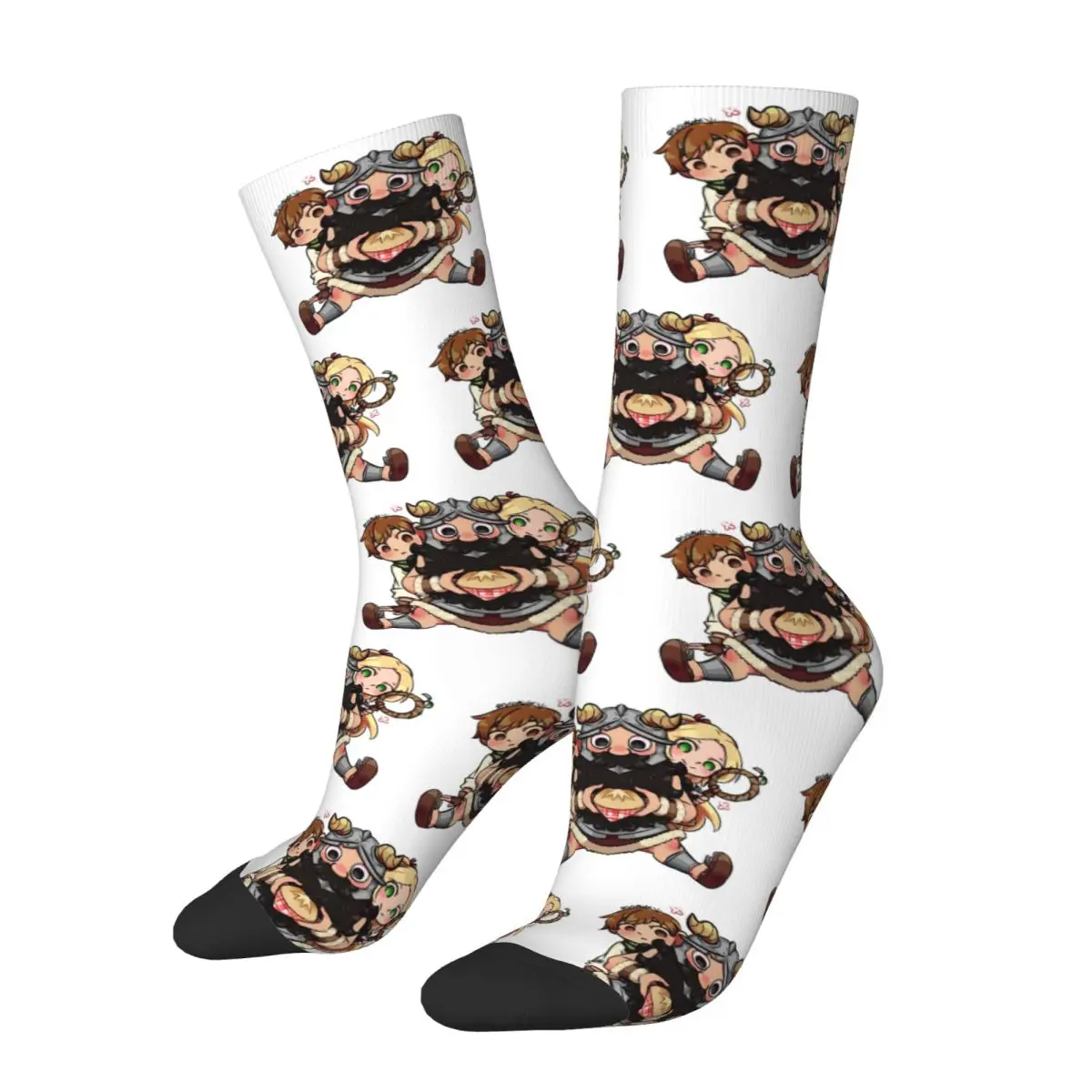 

Men Women Delicious In Dungeon Senshi Pan Socks Warm Breathable Food Cook Anime Socks High Quality Middle Tube Stockings