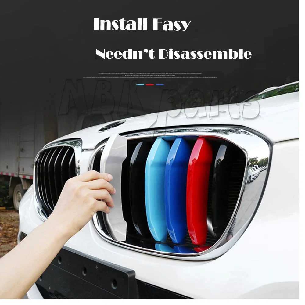 Kidney Grille Clip for 18-20 BMW X3 G01/X4 G02 BASIS,X-LINE,LUXURY,SHADOW-LINE Trim M-SPORT Design 3-Color Stripe Insert