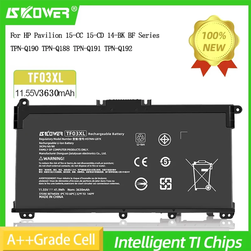 SKOWER HT03XL TF03XL аккумулятор для ноутбука HP Pavilion 14-bf033TX 14-bf038TX 15-CC563ST HSTNN-LB7X TPN-Q188 15-CC 11,55 В 5300 мАч