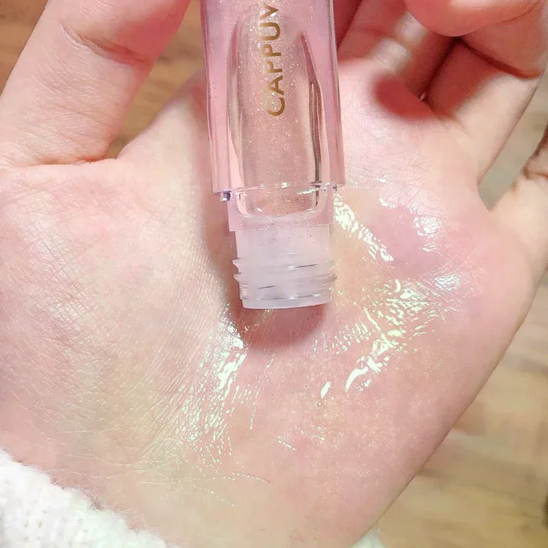 カプビニ 透明クリスタルジェリーリップグロス シャイニークリアミラー モイスチャライジングリップバーム グリッターリキッドリップスティック リップオイル リップティント