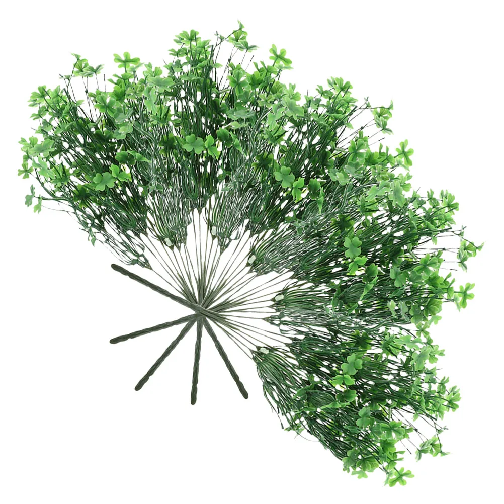 

5Pcs Faux Lucky Grass Indoor Outdoor Garden Greenery No Fade Plastic Wedding Decor Flower Centerpieces for Tables