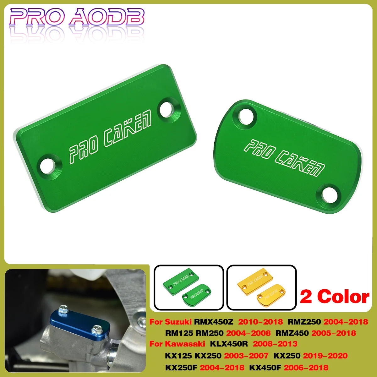 

Motorcycle CNC Front Rear Brake Fluid Reservoir Cover For Suzuki RM125 RM250 RMZ250 RMZ450 RMX450Z 2004-2017 2018 For Kawasaki