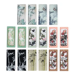 2Pcs Acrylic Ink Painting Plants Bamboo Plum Blossoms Birds DIY Earrings Necklace Keychain Material Pendant for Jewelry Making