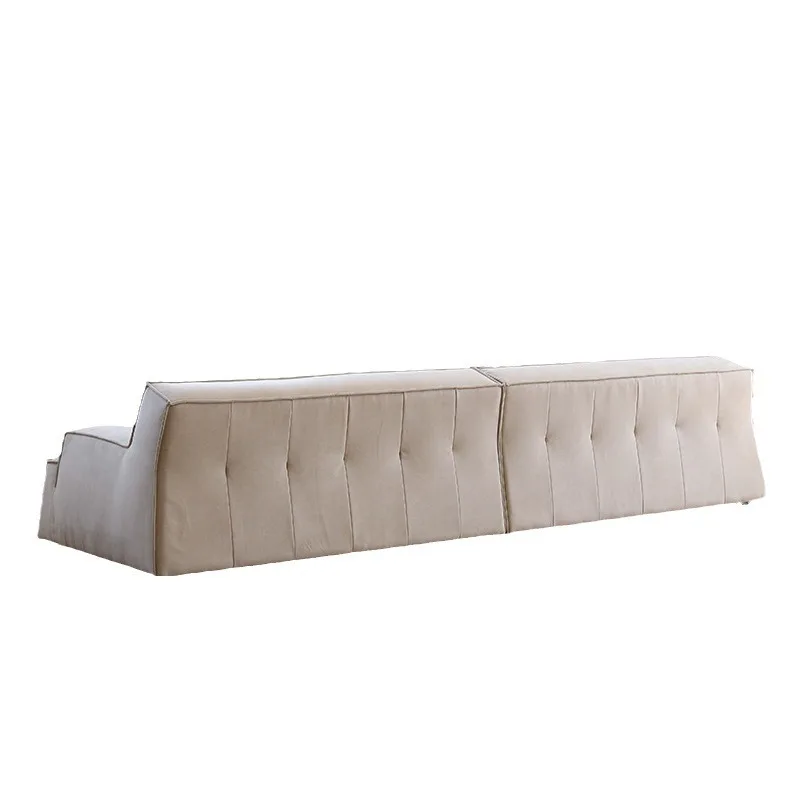 

Damascus fabric sofa straight four-person matte cloth sofa