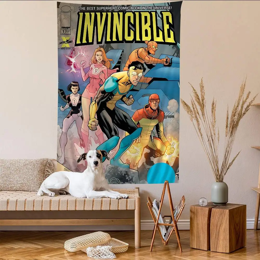 Superhero Series Invincible Anime Chart Tapestry Art Science Fiction Room Home Decor Cheap Hippie Wall Hanging