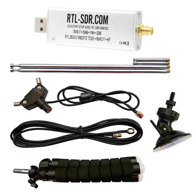 AY14 -For RTL-SDR Blog V3 R820T2 TCXO Receiver+Antenna Full Kit Biast SMA Software Defined Radio 500Khz-1766Mhz Up To 3.2Mhz