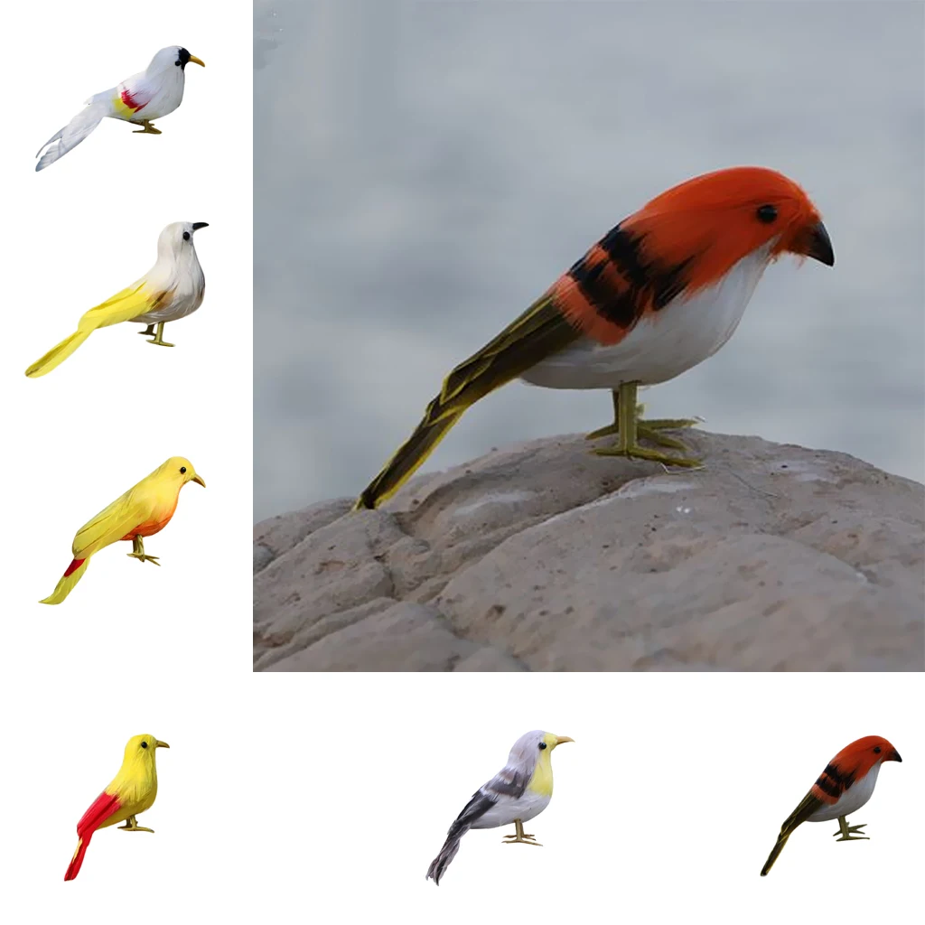 Realistic Bird Artificial Feathered Garden Statue Home Decoration Lifelike Figurine for Shop Window Yard Party