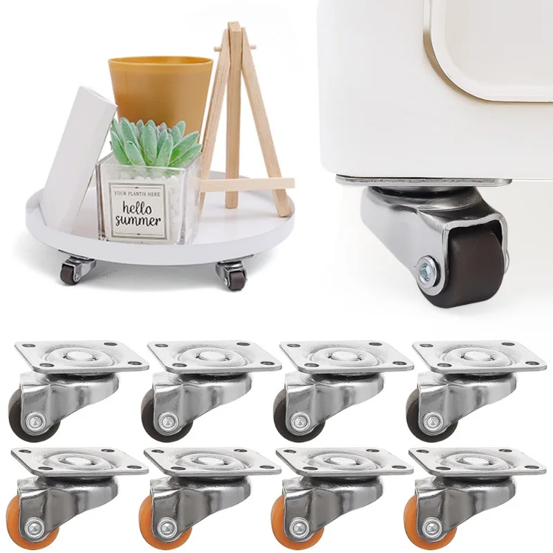 Universal Wheel Furniture Caster with Soft Rubber 360° Rotation Pulley Furniture Trash Storage Boxes Heavy Duty Swivel Casters