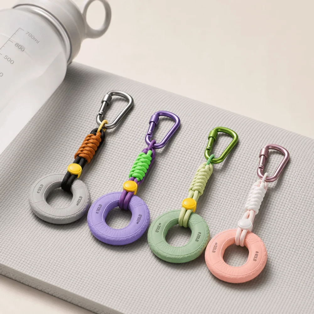 Silicone 10-20LB Hand Grip Keychain Wrist Strength Double Power Grip Grip Strength Trainer Pendant Portable Finger Correctors