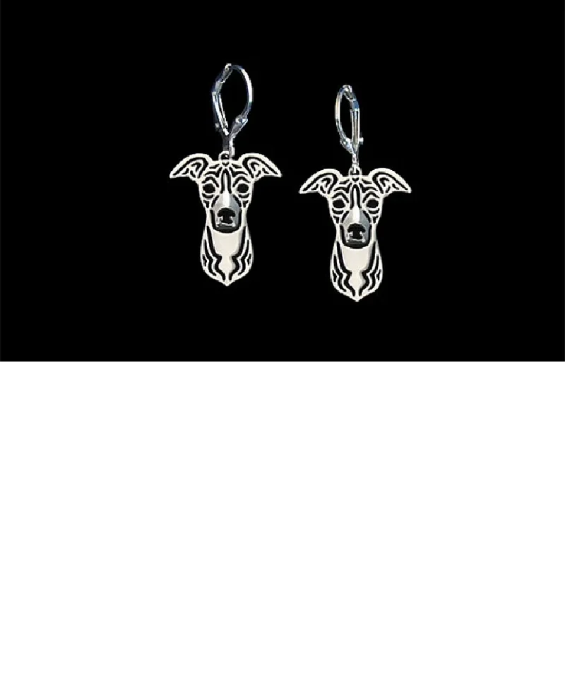 Hiphop Style Italian Greyhound Earrings