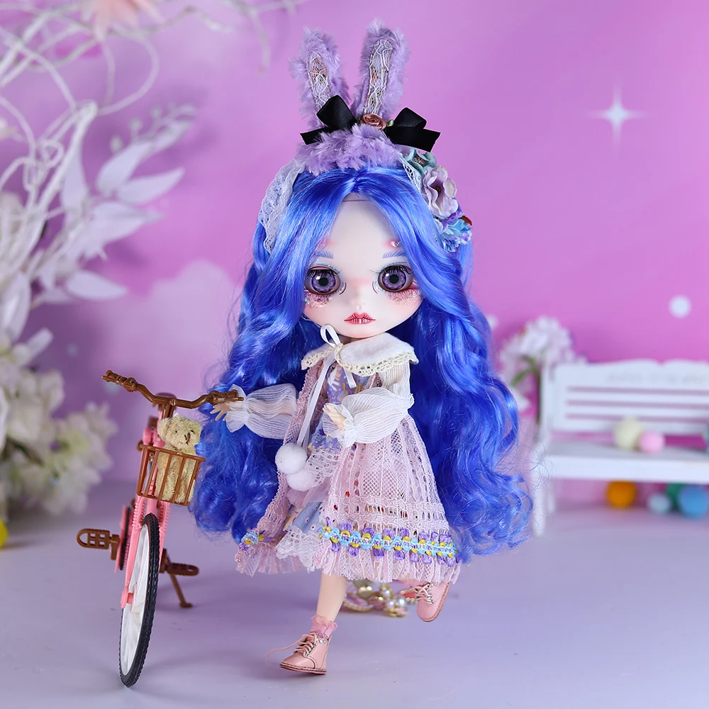 

ICY DBS Blyth doll white skin Wing customized makup with eyebow carved lips face Azone Neo girl boy gift