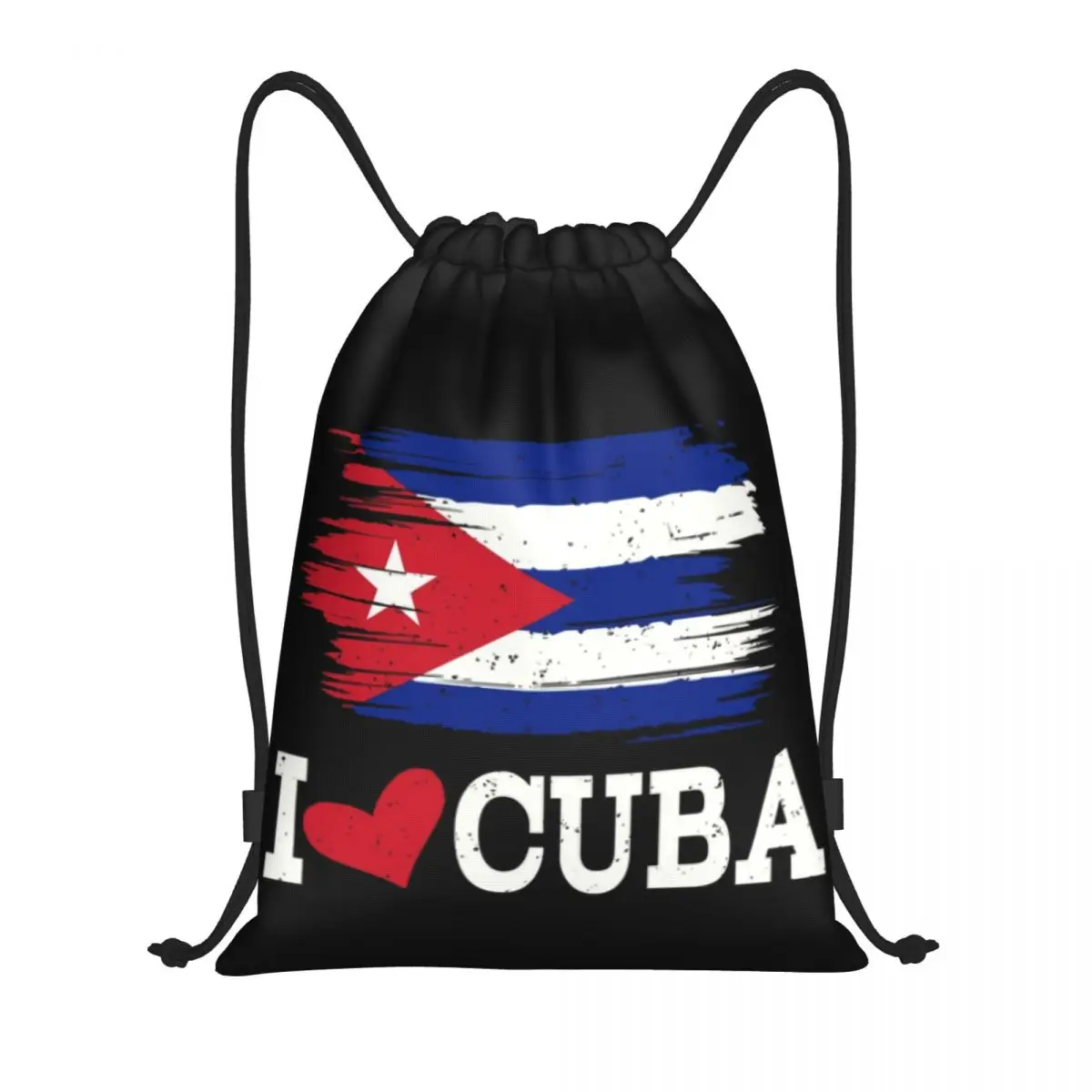 Custom Cuba Cuban Havana Flag Drawstring Backpack Bags Women Men Lightweight I Love Cuba Gym Sports Sackpack Sacks for Yoga