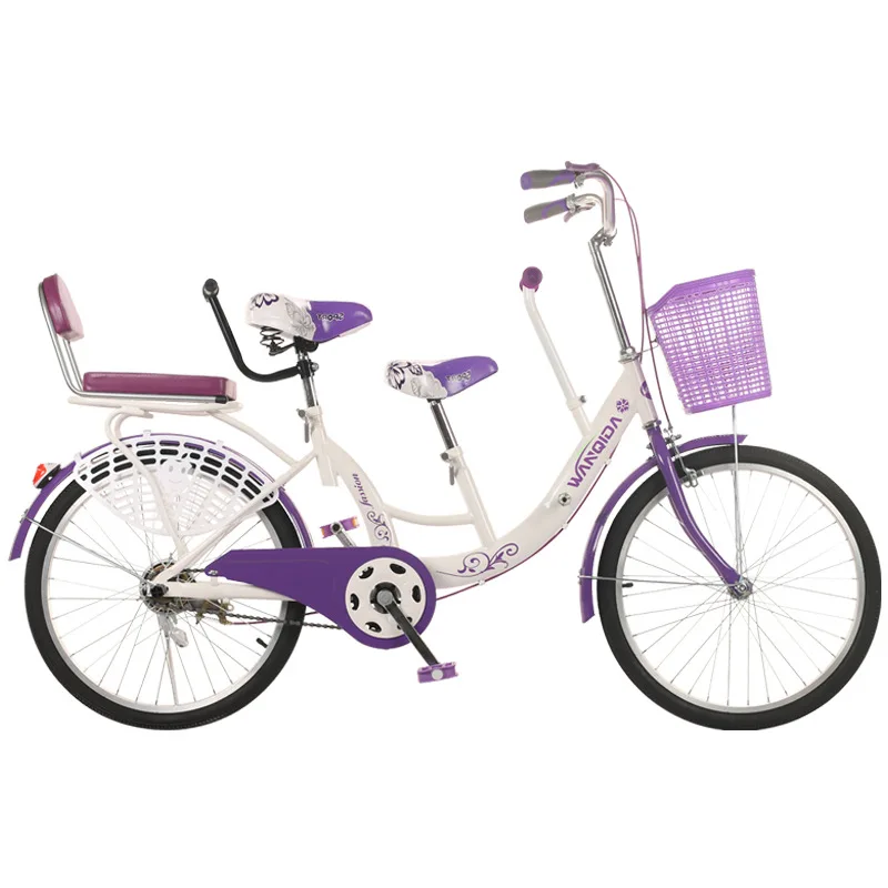 Sightseeing tourist recreational vehicles adult 2 person 24 26 inch beach cruiser tandem bike for Mother and Child