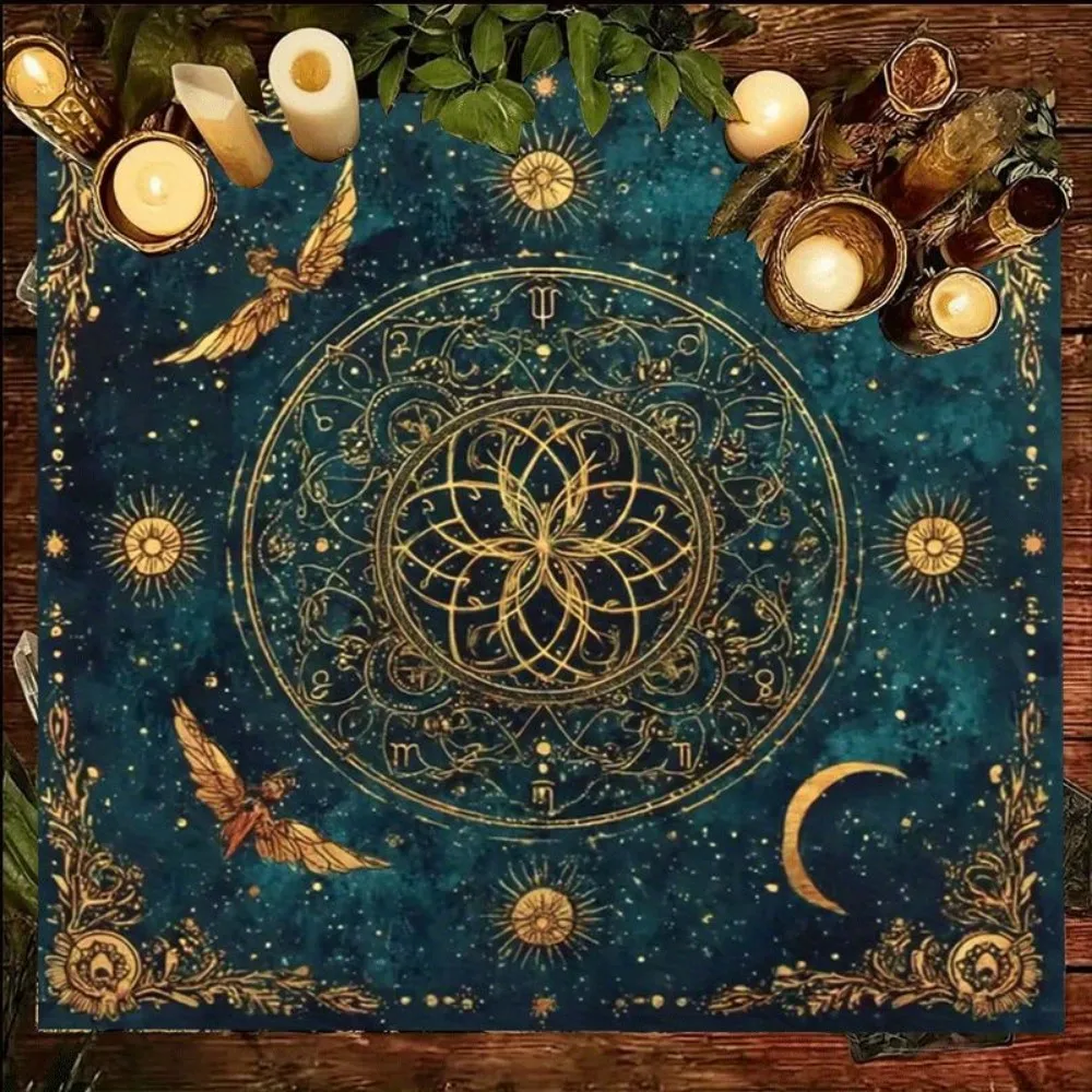 VIKAMA Mystical Starry Sky Patterned Tablecloth, For Divination And Prophecy Card Games, Party, Altar Cloth, Mystical Home Decor view 3