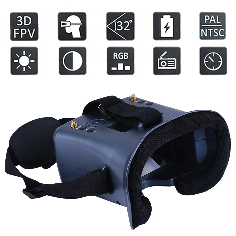 008D 5.8G 40CH 4.3 Inch 800*480 Video Headset HD DVR Diversity FPV Goggles With Battery For EV800D RC Model RC FPV Drone