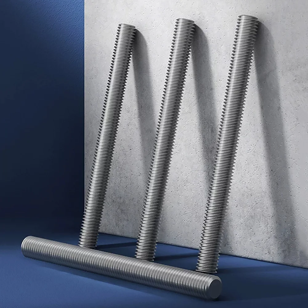 M6 M8 M10 M12 M14 M16 M18 M20x250mm Stud Wire Screw Rod 304 Stainless Steel Fasteners Silver Tone Headless Fully Thread Rod Bar