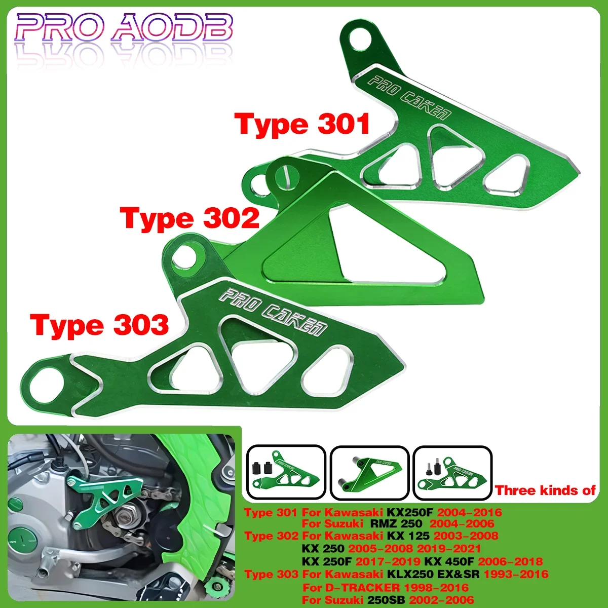 Do Kawasaki KX250F KX125 KX250 KX250F KX450F KLX250 D-TRACKER KXF 250 450 2003-2021 Osłona przedniej zębatki Osłona łańcucha