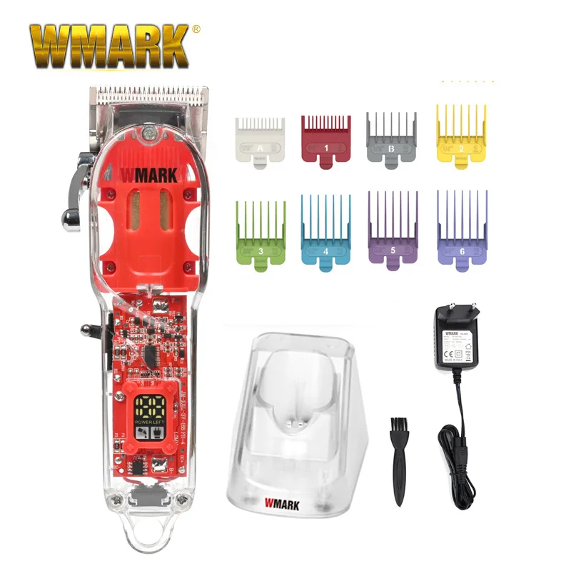 

WMARK 2600mAh NG-407 With Charge Stand Transparent Style Professional Rechargeable Clipper Cord & Cordless Hair Trimmer