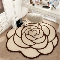 VIKAMA Home Decoration Light Luxury Camellia Imitation Cashmere Rug Living Room Bedroom Sofa Rug Dirt Resistant Carpet Office