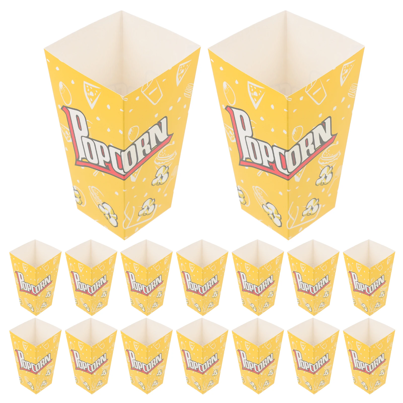 

50pcs Popcorn Paper Containers Popcorn Paper Box for Parties Movie Theater Snack Favor Boxes Orange Bulk Bowls