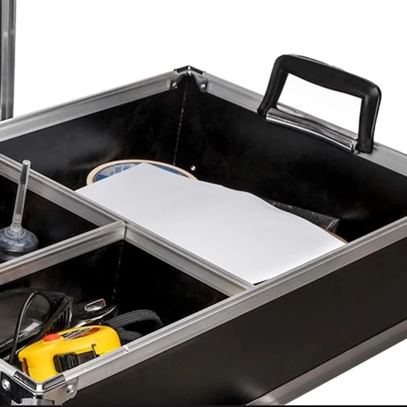 Pull Rod Toolbox Aluminum Alloy Multi-layer Toolbox with Wheels Multifunctional Portable Tool Case Safe Hard Case Storage Box