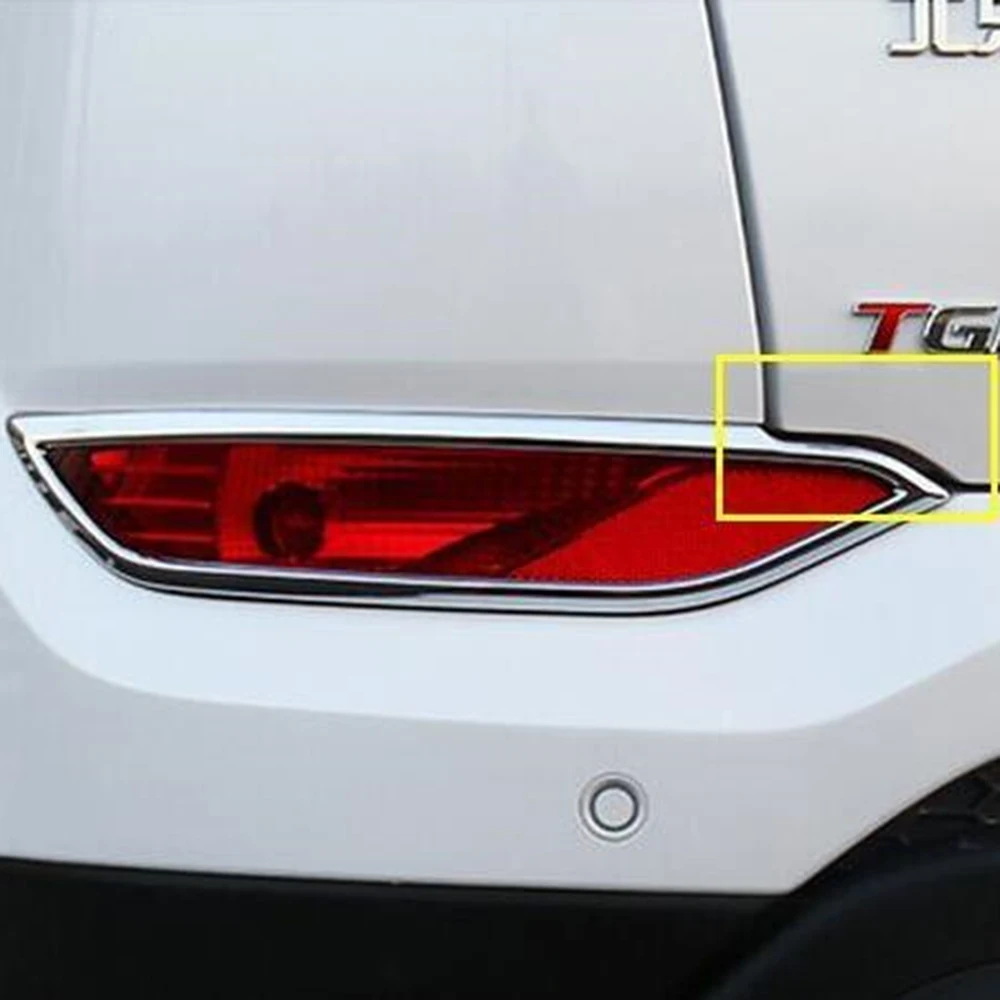 

Rear Tail Bumper Fog Lights Lamps Frame Molding Decoration Cover Trim ABS Chrome Accessories For Hyundai Tucson 2016 2017 2018