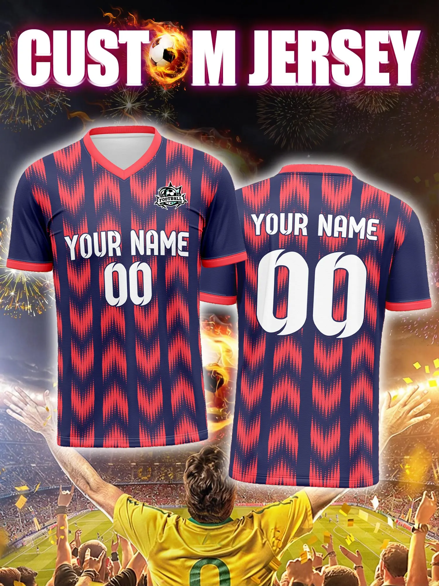 

Спортивная футболка с V-образным вырезом для взрослых и детей, с индивидуальным именем и номером, быстросохнущая, модная, с сублимационной печатью, 2026