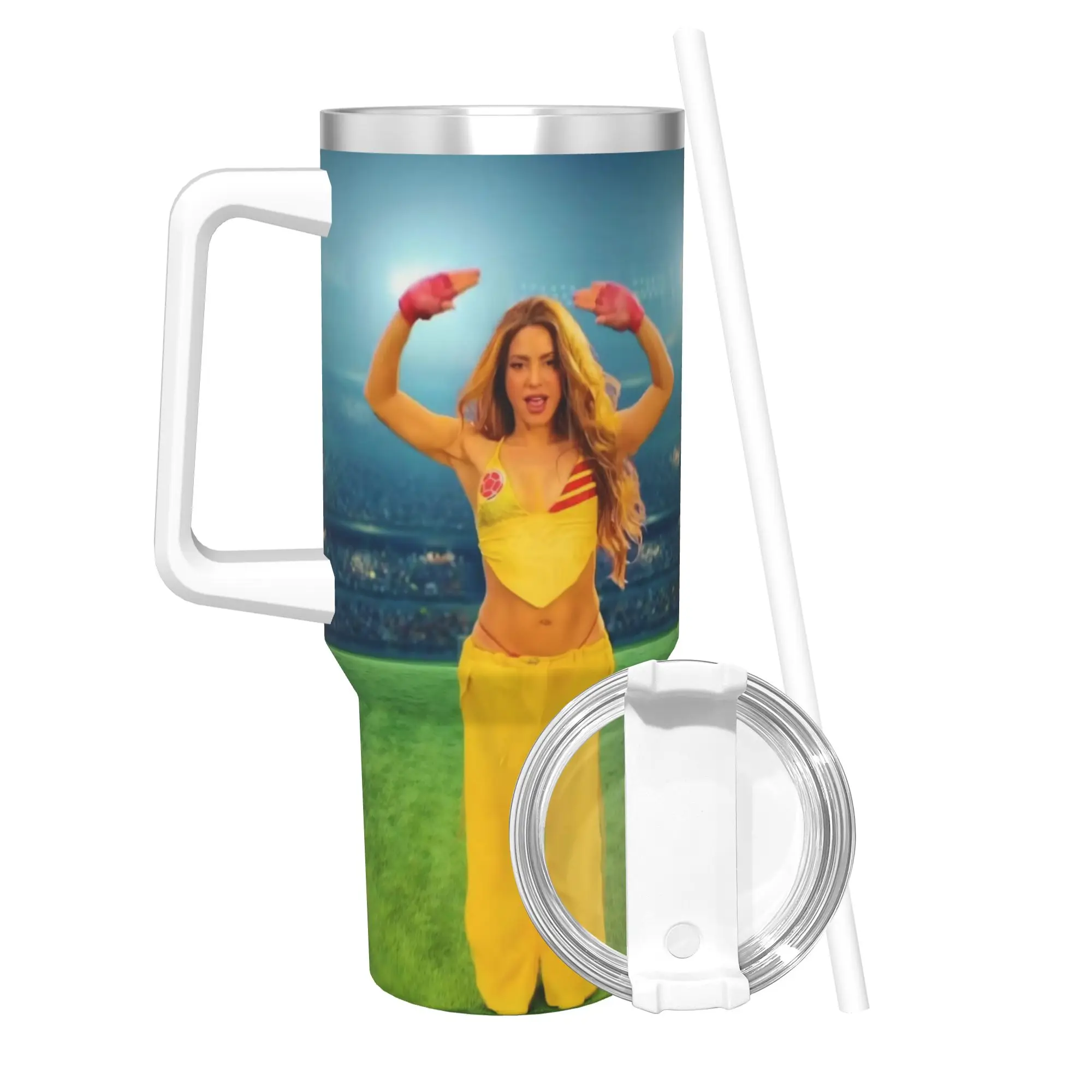 Shakira Singer Tumbler 40oz Stainless Steel Double Wall Vacuum Insulated  Tumblers Mug With Straw