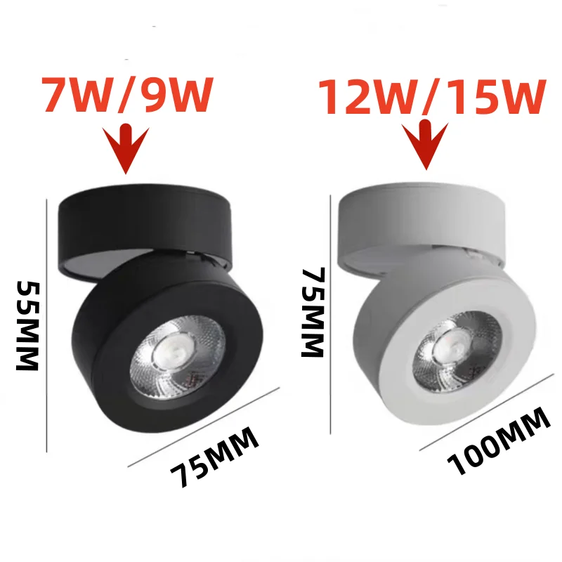 Imagem -05 - Luz de Teto Ajustável com Led para Casa Luz de Preenchimento do Corredor Luz de Preenchimento do Teto Ângulo Ajustável Luz de Teto para Sala de Estar Refletor Invisível 7w 9w 12w 15