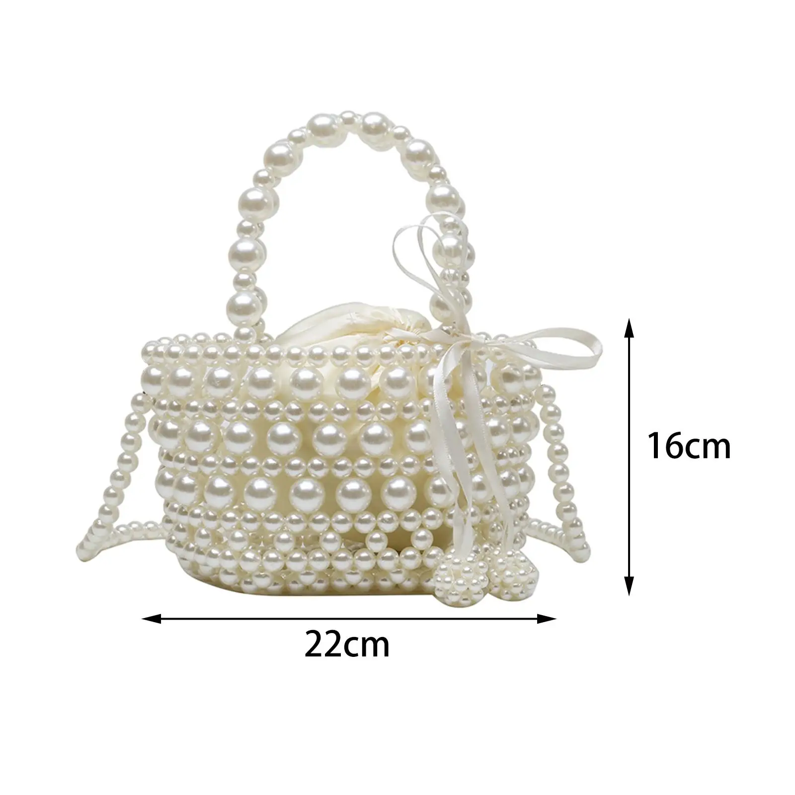 Beads Bucket Bag Bucket Drawstring Bag Handbag for Wedding Party Shopping image 6