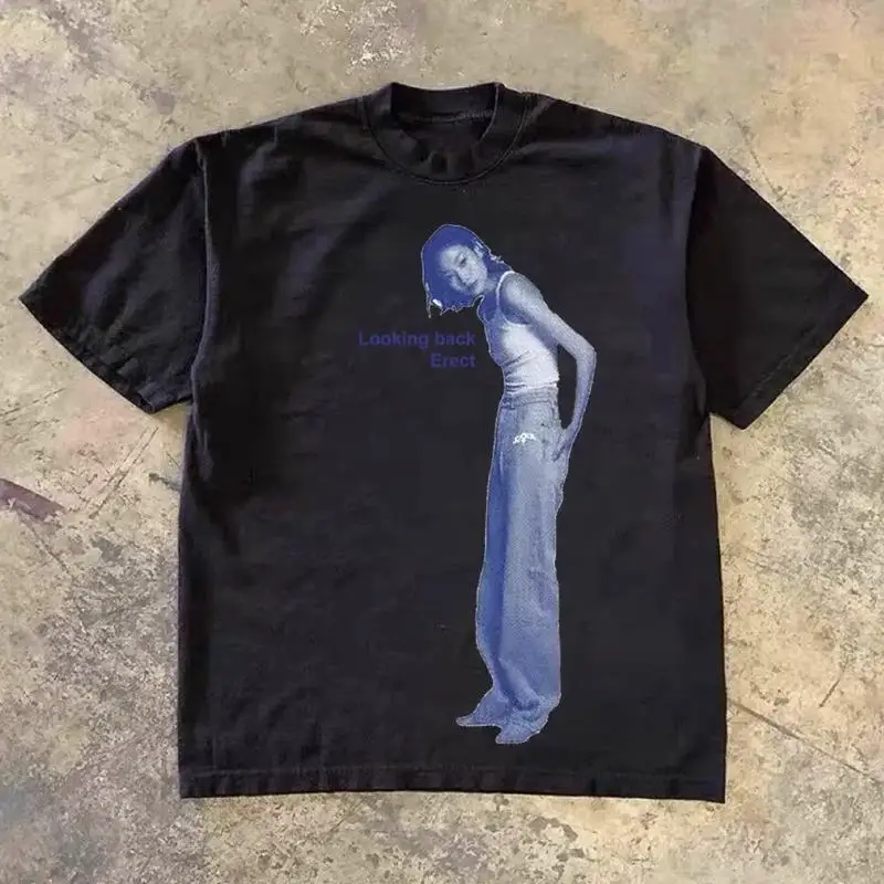 

Новинка 2025, футболка Y2K Millennium Style, свободный мужской и женский топ с круглым вырезом и короткими рукавами