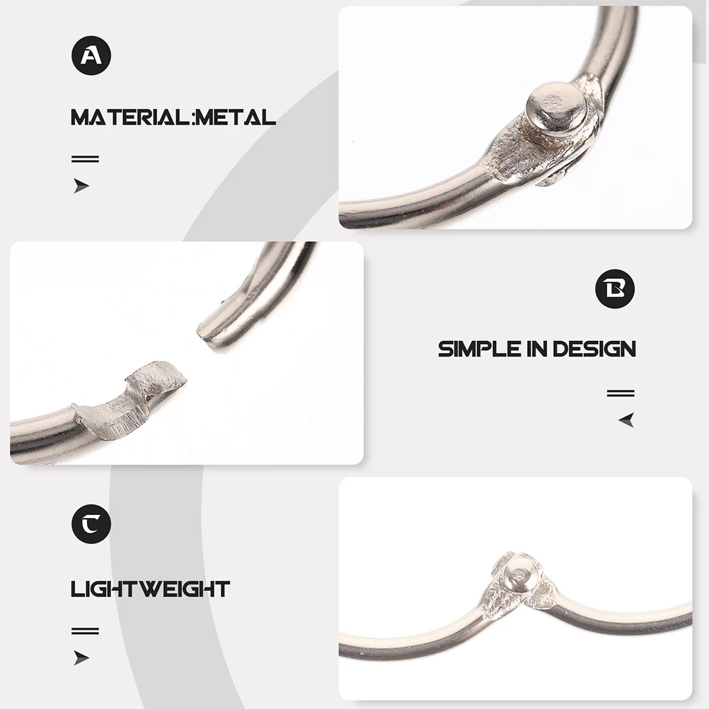 60 pezzi Anelli a fogli sciolti Anelli raccoglitori in metallo Forniture di cancelleria squisite per notebook fai da te Scrapbook Ufficio Uso scolastico