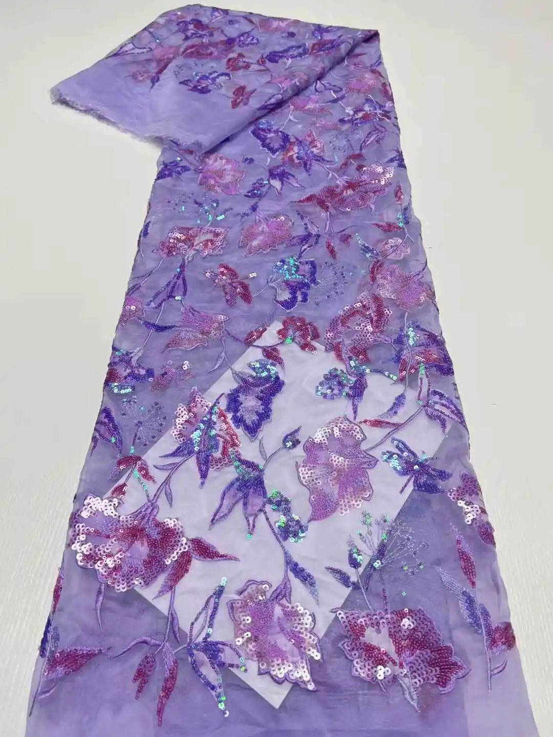 2025 Kain Renda Tulle Payet Bordir Lembut Elegan Halus Kualitas Tinggi Terbaru untuk Gaun Malam Pernikahan U_Ge2568