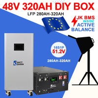 EU Stock Vertical Box DIY 48V LiFePO4 Battery JK 16S 200A Smart BMS 51.2V DIY Kits 280ah 320AH 340AH BT 2A Active Balancer Case