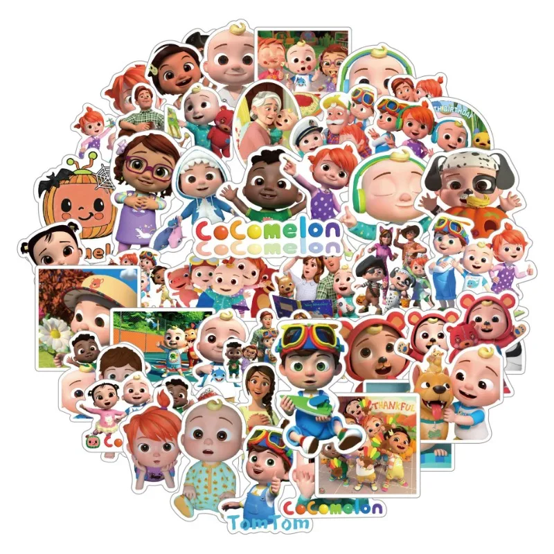 50pcs ‌COCOMELON Cartoon Stickers Suitcase Water Cup Stationery Mobile Phone Car Scooter Laptop Refrigerator Decoration