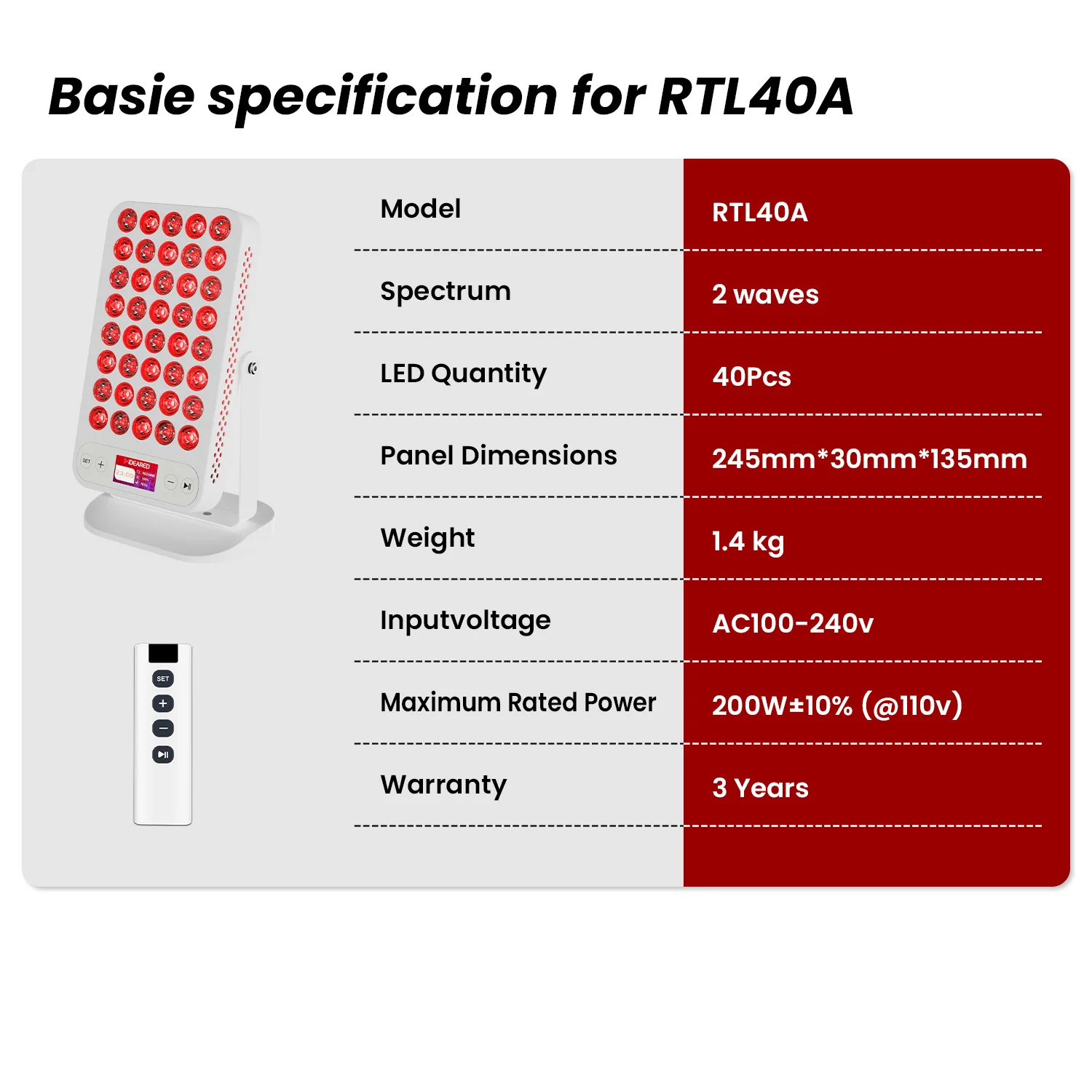 IDEATHERAPY 60-degree Rotation Portable Mini  Device Handheld Led Near Infrared Light Therapy Panel Red Light Therapy Panel