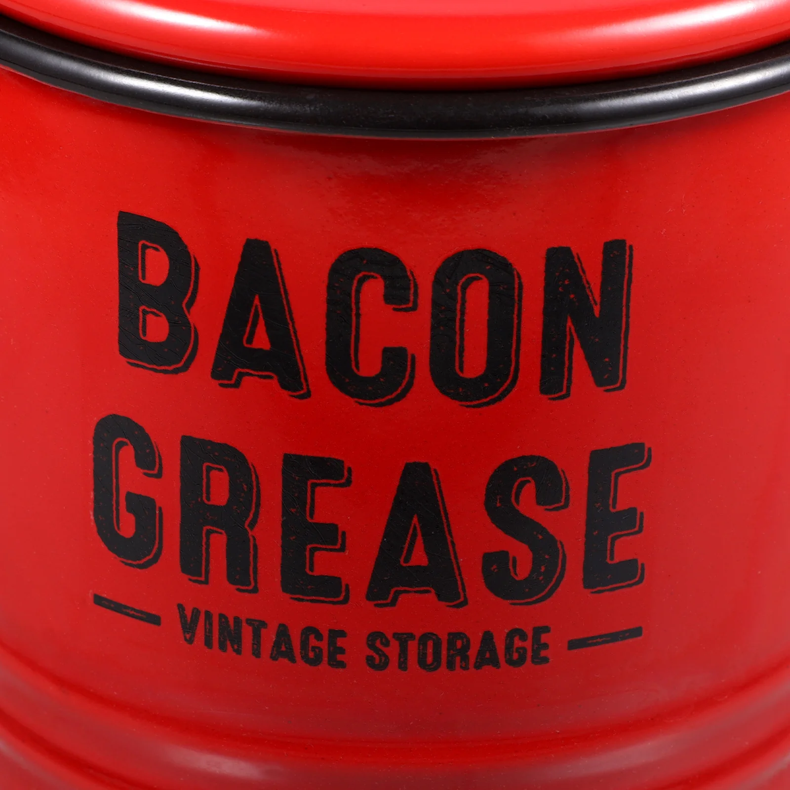 

Vintage Seasoning Tank Storage Cooking Pots Bacon Grease Jar Small Stew Red Enamel