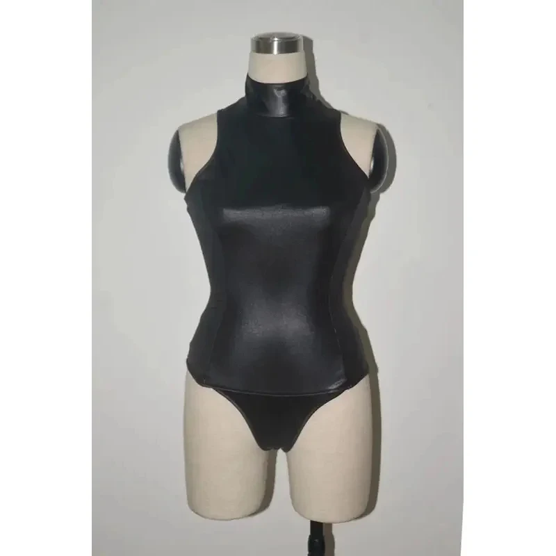 2026 S-4XL Erotic Bondage Leather Lingerie Wetlook Body Suit Fetish Women Latex DS Stage Catsuit Cosplay Prisoner 4QQOY