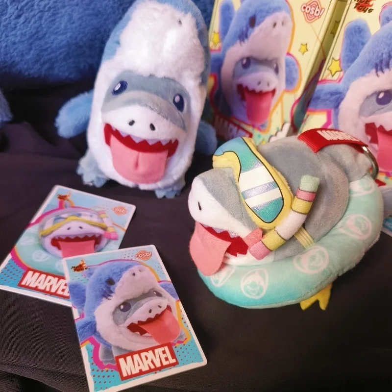 

Hot Toys Marvel Jeff The Land Shark Cosbi Plush Keychain Blind Box Marvel Rivals Collectible Mystery Toy Kawaii Game Merch Gift