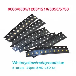 SMD LED Diode Weiß Gelb Rot Grün Blau led set,0603 0805 1206 1210 5050 5730 DIY Elektronische komponenten leds Sortiment Kit