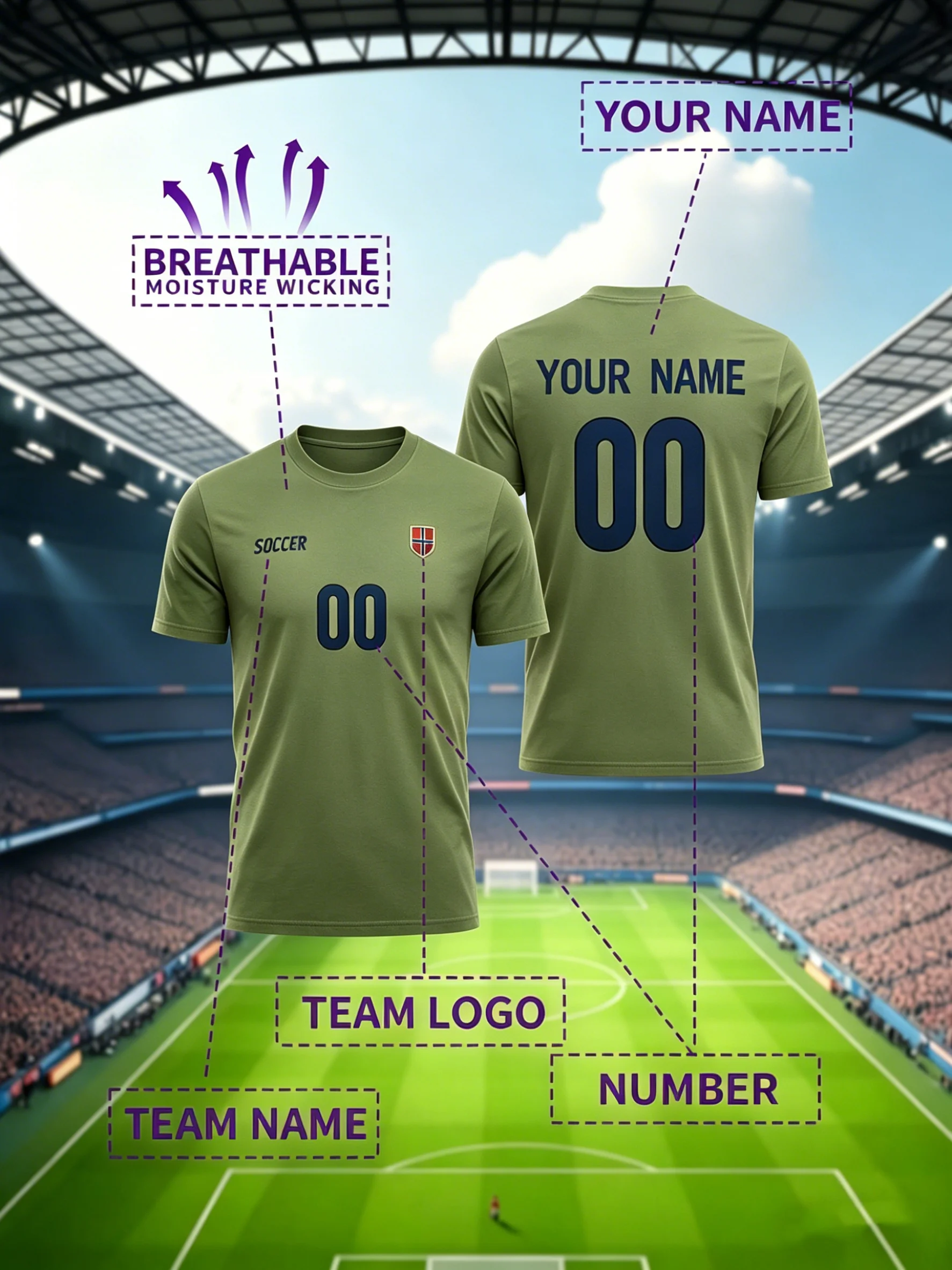 Passen Sie das Muster Ihrer Lieblings-Fußballmannschafts-Spielerbekleidung individuell an. Personalisiertes, modisches Baumwoll-T-Shirt, lässiges, lockeres Sport-Top, weiches T-Shirt – Detail 30