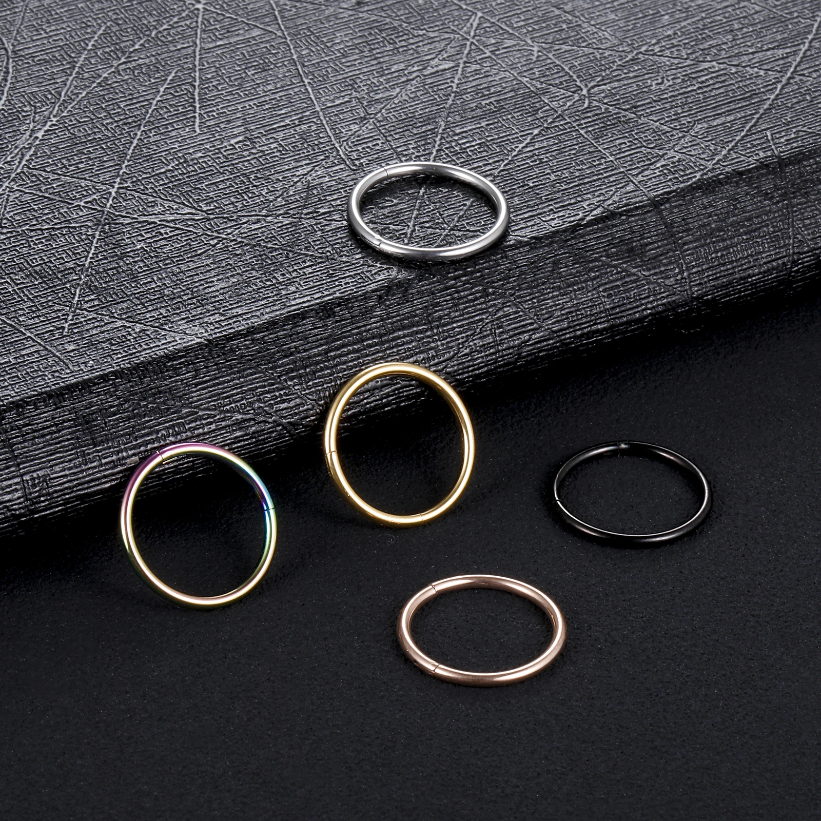 1Pc Surgical Steel Segment Nose Rings Septum Clicker Piercing 16G 18G 20G Ear Cartilage Pirsing Jewelry For Women Men Girl Gift