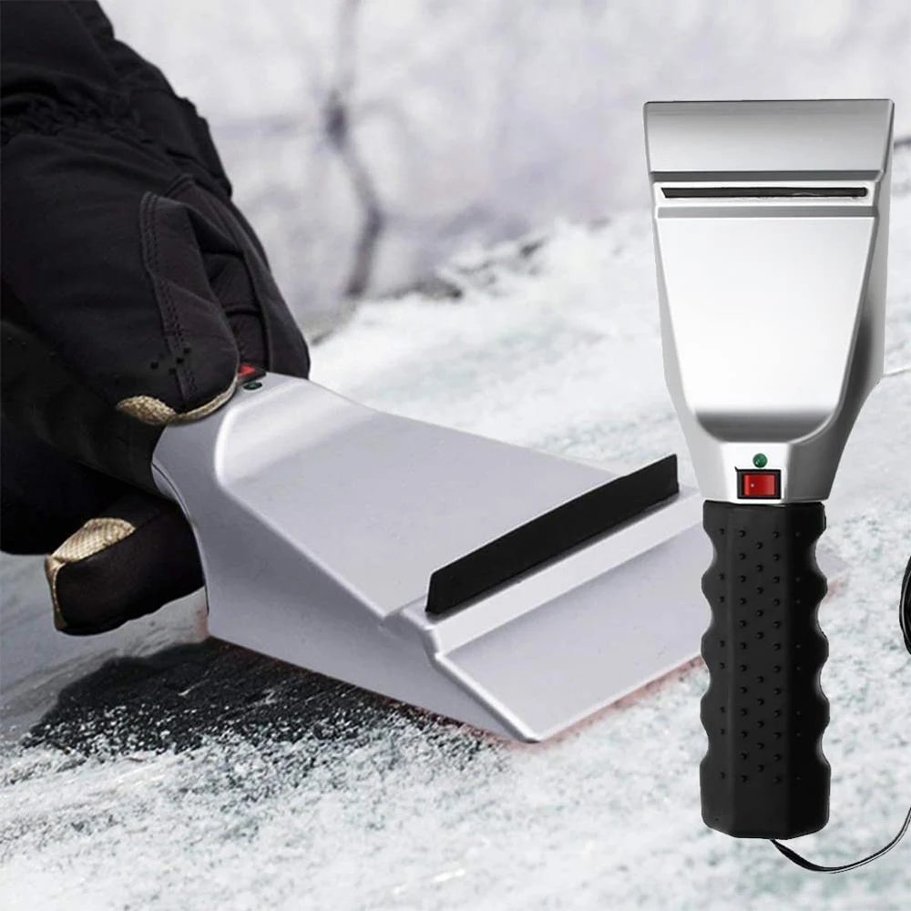 12V Heatable Car Ice Scraper Electric Heating Ice Shovel Windshield Snow Removal Shovel for Car SUV