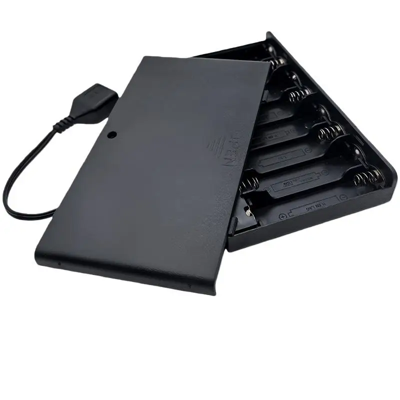 126.7 * 71.7 * 19.3mm USB Mini Power Supply Battery Box With Cover And Switch 8 X AA USB Battery Box For 12V LED Strip Lights