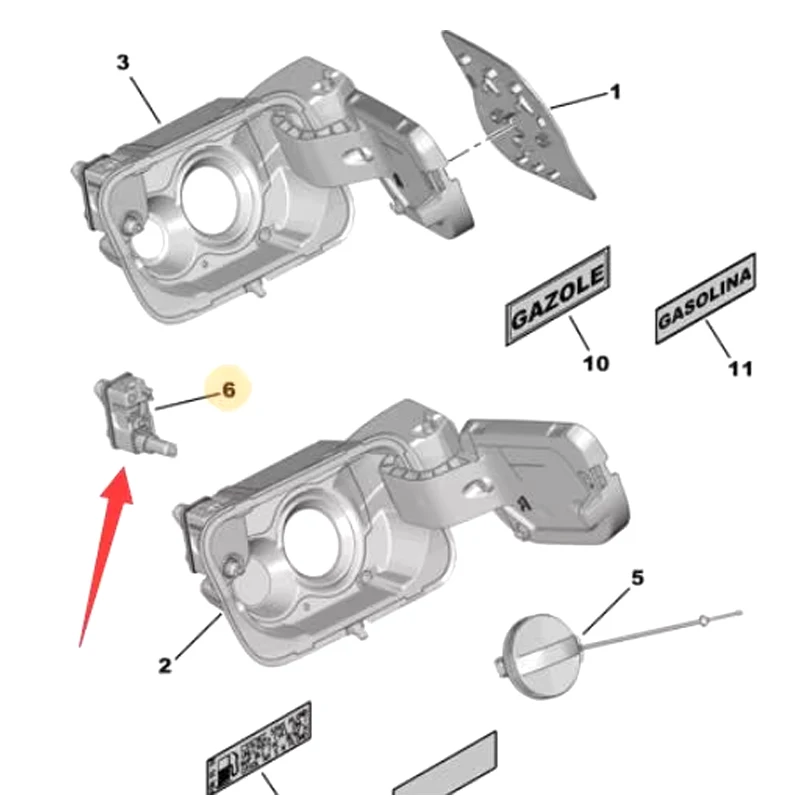 9810871780 Atuador de Bloqueio Tampa do Tanque de Combustível Motor de Acionamento/Driver da Tampa do Tanque de Combustível para Peugeot 3008 5008 508 Citroen C4 C5